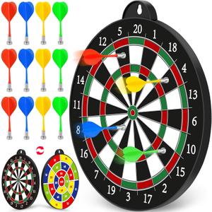 Dart Board - 12pcs Magnetic Darts - Excellent Indoor Game and Party Games - Gifts for 5 6 7 8 9 10 11 12 Year Old Boy Kids