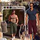 Neer 3 Pack Men's Baggy Capri Pants Plus Size Below Knee Casual 3/4 Shorts Big and Tall Summer Drawstring Pants with Pockets (Black, XL)