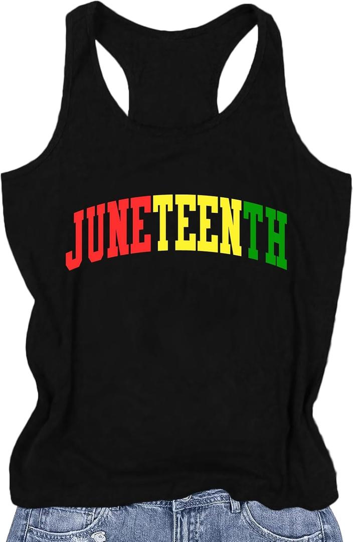 Juneteenth Shirts Women Africa Map Sleeveless T-Shirt African Proud Tank Top (Small, Black)
