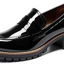 DREAM PAIRS Women's Platform Chunky Heeled Loafers, Women's Business Casual Shoes, 10
