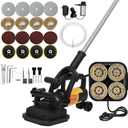 4-Head Electric Diamond Polisher Machine, 8" grinding diameters and 3pcs Diamond Grinding Wheels, 3800W Concrete Grinder for Polishing Stone Concrete Surface, Metal Descaling and Thinset Removing