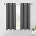 Grey Kitchen Blackout Short Curtain Panels for Bedroom, Thermal Insulated Grommet Top Blackout Draperies and Drapes (2 Panels, 41 x 98 -Inch, Grey) 2 Pack