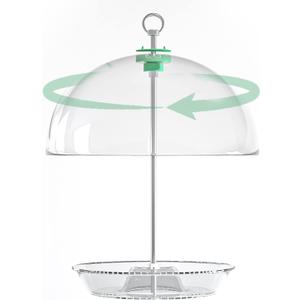 PFNRTH Rotating Dome Platform Bird Feeder, Adjustable Bird feeders for Outside Hanging, Tray with Drainage Holes Can Be Filled with Mealworms, Seeds, and Fruits Attract Bluebirds Cardinals