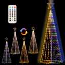 12FT Outdoor Lighting Christmas Tree 650 LED Light Show Christmas Tree with 8 Modes Timer Remote,Tall Star Topped Artificial Christmas Trees Arbol de Navidad for Porch Yard Patio(WarmWhite/Multicolor)