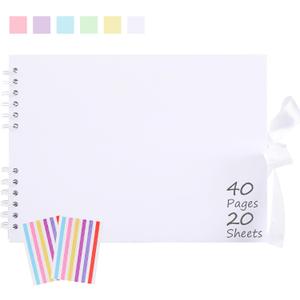 Scrapbook Album, 8.5"x11.5" Scrapbooking Photo Album with 40 Pages White Blank Inner Paper, White Kraft Cover Album for Pictures, Memory Book for Baby Wedding Family Travel Graduation Scrapbook Album, 8.5"x11.5" Scrapbooking Photo Album with 40 Pages White Blank Inner Paper, White Kraft Cover Album for Pictures, Memory Book for Baby Wedding Family Travel Graduation