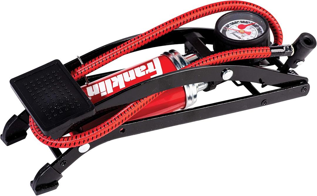 Franklin Sports Foot Air Pump for Balls, Bikes, Inflatables and More - High-Pressure Foot Pedal Pump - Compact Heavy Duty (One Size)