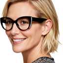 OCCI CHIARI Stylish Clear Reading Glasses 1.5 Cat Eye Readers for Women Lighter Eyeglasses (1.5)