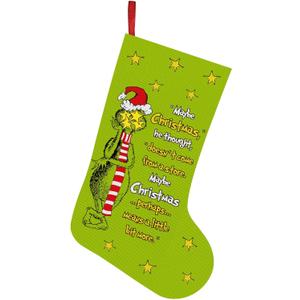 Funny Christmas Stocking, 16 Inch Large Xmas Stocking, Whoville Christmas Decorations Holiday Party Supplies, Fireplace Mantel Christmas Tree Ornaments, White Elephant Gifts Stocking Stuffer