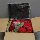 Red Roses Artificial Flowers Bulk, 32Pcs Fake Roses Artificial Velvet Roses with Stems, DIY Silk Flowers Roses Bouquet, Realistic Faux Artificial Roses for Mother's Day Home Table Decor