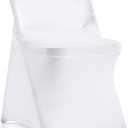 bricia 12 PCS White Stretch Spandex Folding Chair Slipcovers, Dining Room Chair Covers Stretch Chair Slipcovers Protector for Wedding, Banquet, and Party