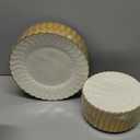 Lullaby 96PCS Ivory Scalloped Plastic Plates with Gold Rim, Disposable Elegant Plates Include 48pcs Dinner Plate 10.25", 48pcs Dessert Plate 7.5", Perfect for Daily Use, Wedding and Party