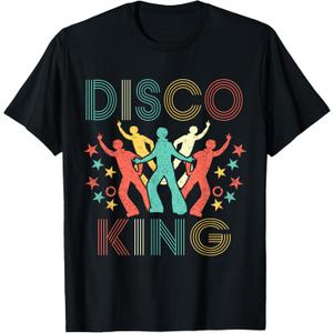 Disco King Men 1970s 1980s Distressed Dance 70s T-Shirt Small