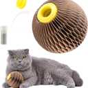 AREIIA Catnip Ball Toy for Cats Catnip Refillable Scratcher Ball Kitty's Faithful Playmate Reduce Obesity and Loneliness CSB01BR