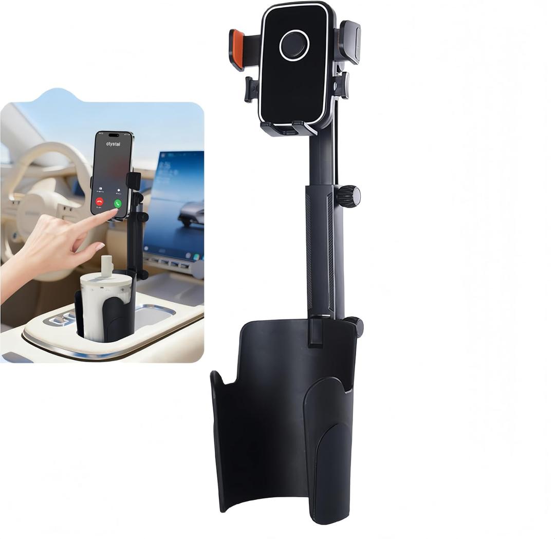 Upgrade Universal Cup Car Mount Stand Bracket Height Adjustable for All Phone Fit All Car Display Music Meeting Video Travel (Cup Holder, 4.7-7.2 inch)