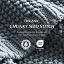 EverGrace Organic Cotton Chunky Knit Throw Blanket, 60 x 80 Dusk Blue, Twin