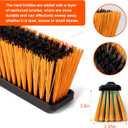 24Push Broom Brush for Floor Cleaning with 65 Long Handle and Stiff Bristles, Heavy Duty Brush for Shop, Deck, Garage, Concrete,Indoor and Outdoor Broom,Orange