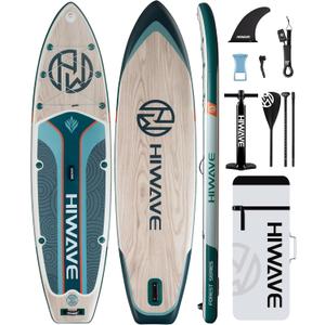 Inflatable Paddle Board 11 '* 34 "* 6" Extra Wide Sup Board, 450lb Capicity Paddle Board for Adults, Suitable for Sea and Lakes, 2+1Family Board