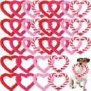 Jexine 32 Pieces Valentine Dog Rope Toys Heart Shape Pet Chew Toys for Small Medium Large Dogs Valentines Costume Teething and Cleaning