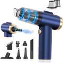 Handheld Car Vacuum Cleaner, 2-in-1 Portable Mini Car Vacuum Cleaner,21000Pa High Power & Air Duster, Handheld Vacuum Cordless with LED Light and Multi-Nozzles for Car,Home,Office,Pet(Blue)
