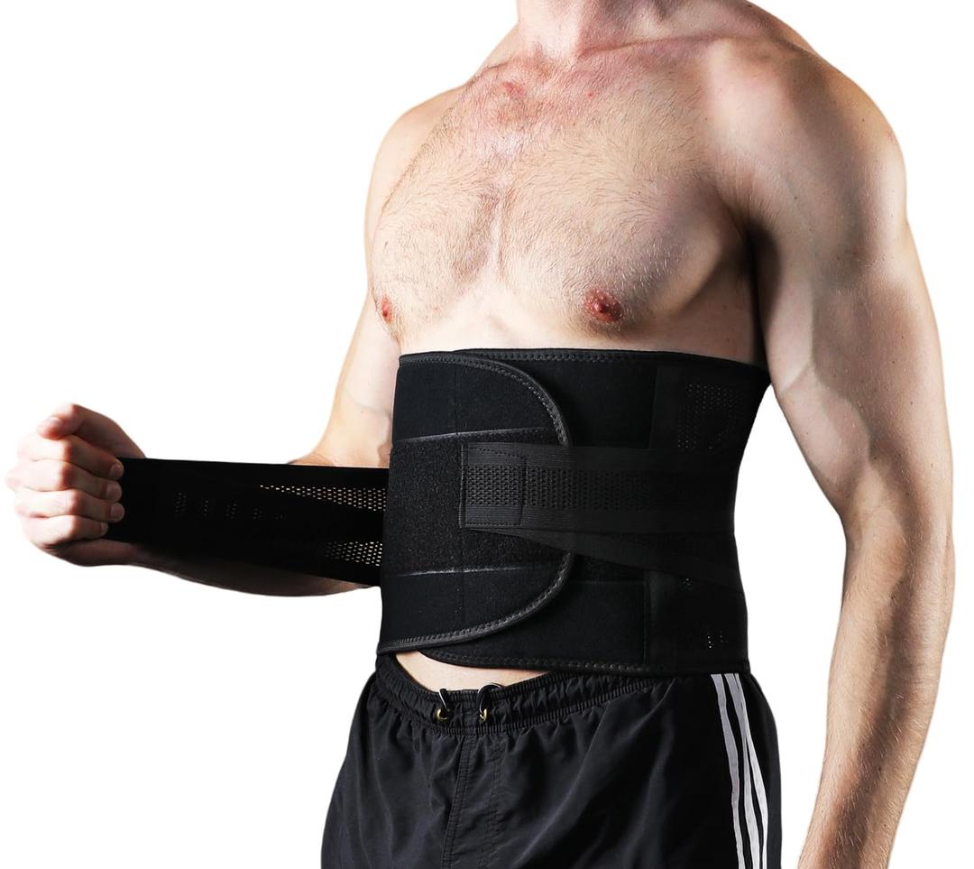 Back Brace for Lower Back Pain Men Women, Back Support Brace & Elastic Supports Belly Band Stomach Wrap Waist Belt Waist Trainer, Waist Brace Waist Trainer for Men Sciatica Pain Relief (Black, X-Large)