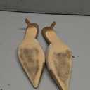 Coutgo Womens Bow Tie Mules Heels Two Tone Closed Pointed Toe Slip On Backless Wedding Dress Shoes Pumps Size 8.5