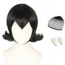 Topcosplay Black Costume Cosplay Wig for Kid Girls Short Flip Bob Hair Wig
