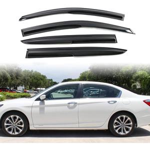 IKON MOTORSPORTS Window Visors Compatible with 2013-2017 Honda Accord 9th Gen Sedan Only, Acrylic Smoked JDM Stick On External Wind Deflectors, 2014 2015 2016
