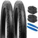 YUNSCM 2-PCS 20" Bike Tires 20x2.125/57-406 and 20" Bike Tubes Schrader Valve Compatible with Road Bike 20x2.0 20x2.10 20 x 2.125 20x2.15 Bicycle Tires and Tubes (Y-676)