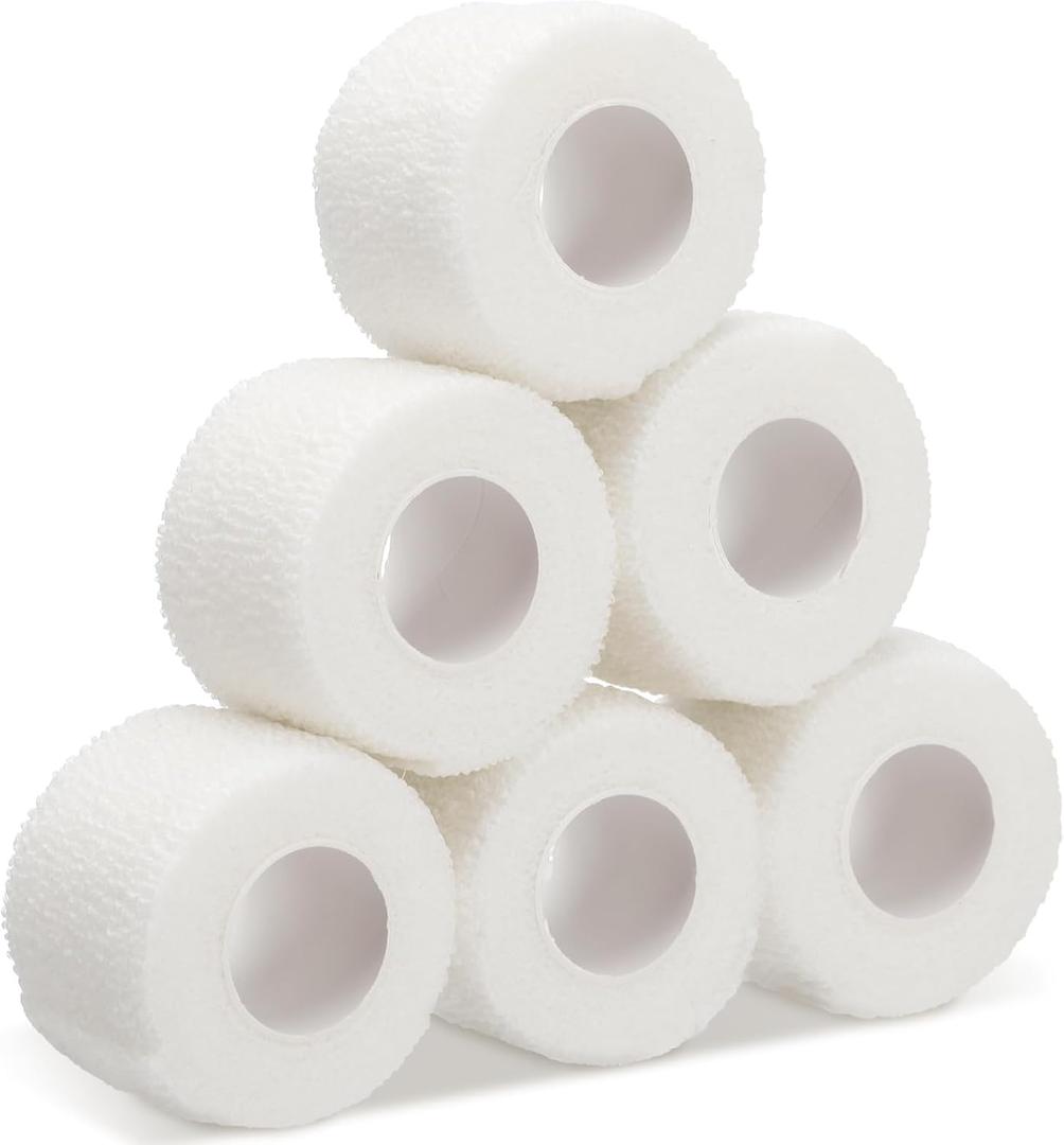 Outus 6 Rolls 1.5 Inch Width Hockey Grip Tape 30 yd Self Adhesive Ice Hockey Grip Tape Cohesive Wrap Athletic Sports Accessories for Sports Lover Gifts (White)