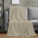 Utopia Bedding 100% Cotton Waffle Weave Blanket King Size for Bed - Lightweight, Breathable Summer Blankets Soft and Cozy, Gift for Mothers Day Home Decor (Khaki, 90x108 Inch)