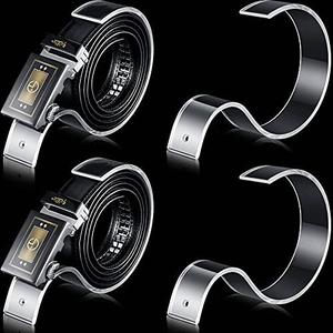 Acrylic Belt Display Stand Acrylic Belt Holder Clear Belt Organizer Belt Display Case Space Saver Case for Men and Women Belt, Store Display or Home Use (10 Pieces)