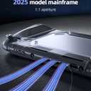 LuxiSync TPU Protective Case for Switch 2 Console  Ergonomic Carbon Fiber Grip, Shock-Absorbing Cover, 2 Screen Protectors, Thumb Grips & Dust Plugs