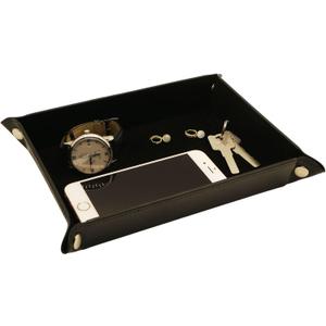 Socospace Valet Organizer - Catchall Tray for Jewelry, Wallets, Watches, Keys, Coins, Phones, Glasses - Perfect for Nightstand, Desk, Entryway (Black)