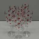 6 Pack Valentines Day Heart Shaped Champagne Flutes 6.5 oz Clear Red Hearts Plastic Champagne Flute Martini Glasses Cocktail Toasting Glasses Cups for Weddings Galentines Day Anniversary