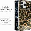 Magnetic for iPhone 17 Pro Case Cute Sparkle, Leopard | Trendy Cheetah Animal Print, Compatible with Magsafe, Glossy Glitter Shiny Design, Shockproof Protective Phone Cover