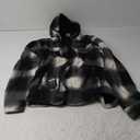 Facitisu Hoodies for Men Sherpa Lined Heavyweight Flannel Jackets Fleece Plaid Winter Warm Coats Black Beige M