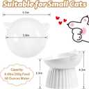 Ceramic Raised Cat BowlTilted Raised Bowl Anti Vomit Bowls for Indoor Cats Whisker Friendly Pet Feeder for Cats Puppies, Microwave and Dishwasher Safe