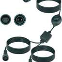 Kanayu 72 Inch 2-Way Splitter Connector for Christmas Lights, Waterproof Christmas Tree Extension Cable Power Cord with Foot Switch for Outdoor/Indoor String Lights Xmas Outlet Extension Cord, 2 Pin