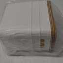 4 Pack Bamboo Lid Storage Bins - Stackable Plastic Containers for Organizing Desktop, Closet, Playroom, Classroom, Office, White