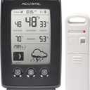 AcuRite Digital Weather Forecaster with Indoor/Outdoor Temperature, Humidity, and Moon Phase (00829), Black