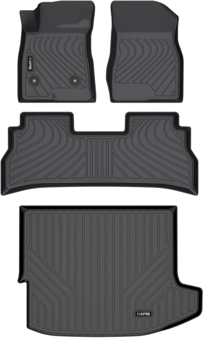 HAFIDI® Floor Mats & Cargo Liner Set Fit for Chevy Trax & Buick Envista 2024 2025 2026 All Weather Protection TPE Anti-Slip Automotive Full Set Floor Liners Custom Trax Accessories - Black