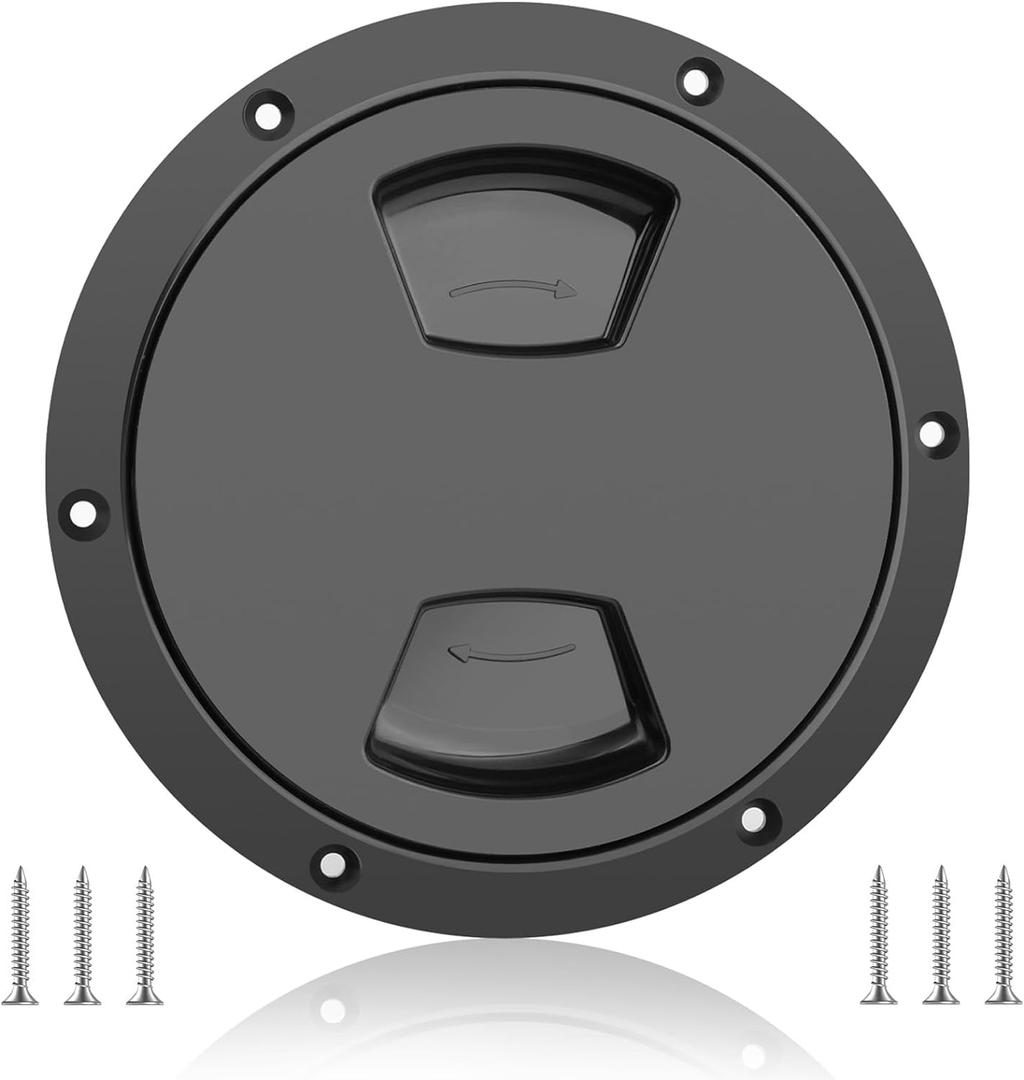 5 inch / 6 inch / 8 inch Boat Round Deck Plate Non Slip Inspection Hatch, Marine Access Port Hatch Cover with Screws, Detachable Water Tight Lid Cover for Marine Boat Yacht