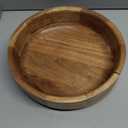 Kaizen Casa Wooden Round Shaped Serving Bowl for Fruit,Dessert Platter Tray Dish Kitchen Dining Fruit,Dessert,Snack (10 inches)