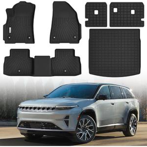 Floor Mats & Trunk Mat Fit for 2025 Jeep Wagoneer S 4xe EV,All Weather Protection TPE, Anti-Slip Floor Mats & Cargo Liner Fit for 2025 Jeep Wagoneer S 4xe EV Accessories