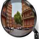 Acrylic Convex Traffic Mirror, 12 inch Adjustable Wide Angle View Curved Security Mirror for Driveway, Park, Garage, Corners and Blindspot(Support Indoor and Outdoor)