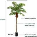 AnTing Artificial Palm Tree 7.5ft Tall Trees Plants 15 Leaves 90in Outdoor Palm Trees for Outside Patio Trees for Decor (Set of 2)