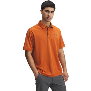 Under Armour Men's Tech Golf Polo (3X-Large, (724) Burnished Orange / / Pitch Gray)