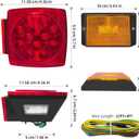 fouwick LED trailer lights Kit, 12V Submersible Tail Marker Lights Wiring Lamp Harness for Boat Car Truck RV Utility Snowmobile Turn Signal License Plate Stop Reverse Trailer Accessories