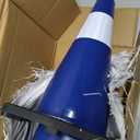 BATTIFE 8 Pack 18 Inch Traffic Cones, PVC Blue Cone, Black Weighted Base