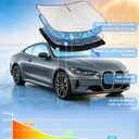 Windshield Sun Shade for BMW 4 Series 2021-2025 2026 430i 440i i4 m4 330i - 4 Layers for Front Windows Shade Cover Custom Fit 4 Series Sun Visor 250T Retractable Shade Blocks UV Rays Car Accessories